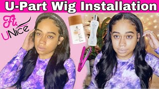 Straight U-Part Wig W/ Leave Out | Install & Review Ft. Unice Hair | Keracare Wax Stick | Bio Silk