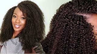 Invisible U-Part Kinky Curly Wig Using A Crochet/ Latch Hook #Hergivenhair