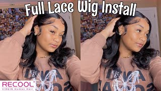 My First Full Frontal Wig Install|| Recool Hair