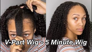 Kinky Curly V-Part Wig 5 Minute Transformstion | Klaiyi Hair