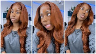 The Best Bombshell Curls On Auburn Brown Wig Ft: Hurela Hair