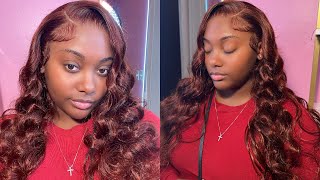 No Bleach Needed! Easy Install Gorgeous Auburn Wig For Summer! Beauty Forever