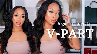 5 Min Sew In! Detailed V-Part Bodywave Wig Install- Ft Nadulahair