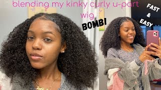 Blending My 4A Natural Hair W: My Curly U Part Wig! Bomb Results