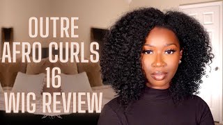 Outre | Human Hair Blend | U Part Cap | Wig Review | Afro Curls 16 | Ft Ebonyline | Tan Dotson