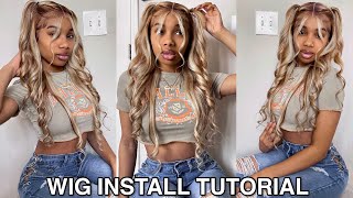 Brown + Blonde Highlights Wig Install Tutorial W/ Cute Style | Recool Hair