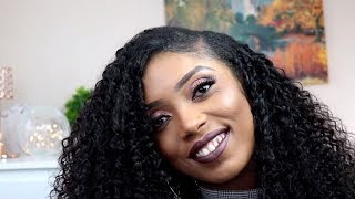 How To Blend Natural 4C Hair With Curly Wig U Part Wig Tutorial Ali Klaiyi