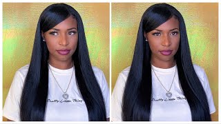 Must Have 24 Inch Straight Middle Upart Wig With Leave Out | Easy Wig Install | Unice Hair