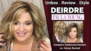 Review & Style Deirdre, A Versafiber Heat Safe Wig From Paula Young | Sunkissed Rooted + Bloopers!