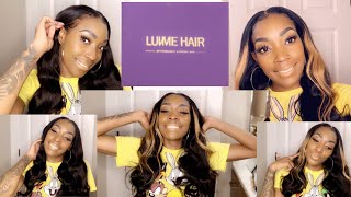 New Luvme Hair Upart Wig Body Wave 20” W/Clip In Highlights!