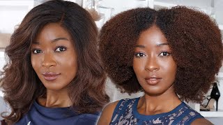 How To Flat Iron Your Natural Hair Wig | 4B/ 4C Texture