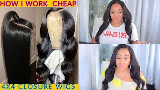 How To Work Cheap 4X4 Closure Wig To Ur Advantage When Its Woonky #Ishowhair #Muffinismylovers