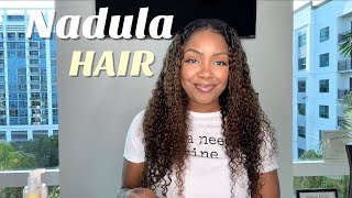 Beautiful Honey Blonde Highlighted Curly V-Part Wig For Beginners!|Ft. Nadula Hair!