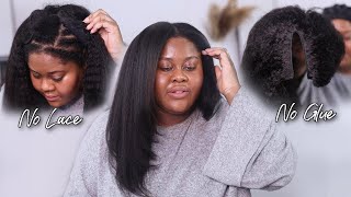 I Part Wig! ❌ No Lace ❌ No Glue ❌ It Looks So Natural