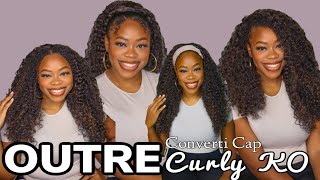 4 Hairstyles In 1 Wig  *New Outre Converti Cap Wig Curly K.O. | Leave-Out, Ponytail, & Full Wig