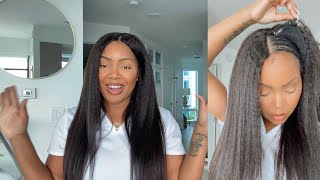 V-Part Wig Install With No Leave Out!|Kinky Straight Texture|Ft. Beauty Forever Hair!!