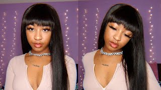 Must Have! Straight Wig With Bangs! (No Lace)  | Beginner Friendly & Easy Install | Ula Hair