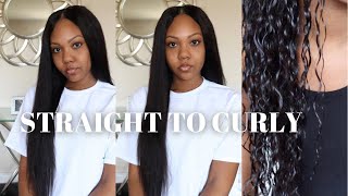 Must Have Magic 2 In 1! Straight To Curly Wet N Wavy V Part Wig Ft. Beauty Forever Hair