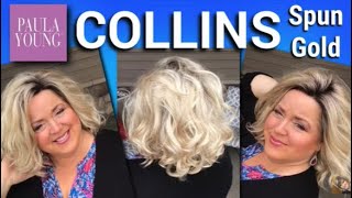 Collins A New Style From Paula Young Wigs  Beautiful Lace Front Rooted Blonde Color Spun Gold