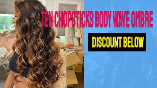Ten Chopsticks 1B30 Ombre Short Bob Wavy Human Hair Lace Front Wigs  - Ten Chopsticks 1B30 Ombre