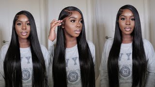 The Most Sleek Natural Side Part Wig Install Tutorial Ft. Mscoco Hair