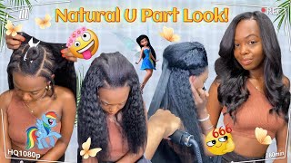 Natural U Part Wig Review!No Glue Seamless Install W/Leave Out Ft. #Ulahair