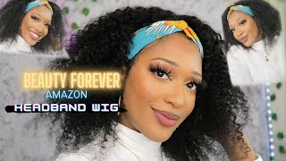 Get Cute In Mins With A Headband Wig| Must Buy! | Amazon Beauty Forever Hair Headband Wig Install