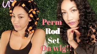 How To Use Perm Rods On Wig | Easy Perm Rod Set On Curly Weave | Big Bouncy Curls
