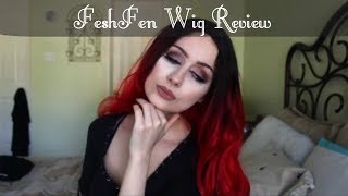 Feshfen Hair | Red And Black Ombre Wig Review | Theblackmetalbarbie