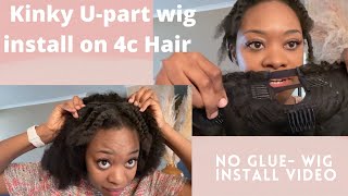 Upart Wig No Lace | No Glue Wig| Upart Wig | Beauty Hacks |4C Wig | 4C |Upart Braid Pattern|Afro Wig