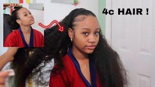 How To Slick Down 4C Hair For Headband Wig Ft. Yolissa Hair