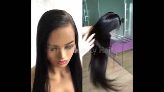Hot Beauty Hair 360 Lace Frontal Wig Straight Brazilian Remy Hair Wigs Pre Plucked With Bab