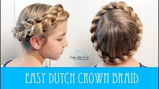 Easy Dutch Crown Braid - No Bobby Pins!