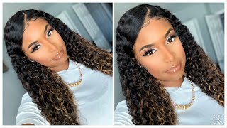 Affordable Human Hair Curly Lace Front Wig | 22 Inch Wig Install |  Donmily Hair