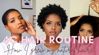 My Natural Hair Care Routine | How I Grew My 4C Natural Hair In A Year|South African Youtuber