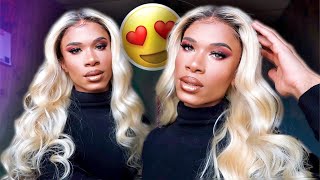 New Year, New Look! Blonde Dark Rooted Lace Wig Tutorial | Ft. Wowebony Hair