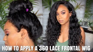 How To Secure The Back Of A 360 Lace Frontal Wig! Bea Hairs Curly Wave | Wine N Wigs Wednesday | Alw