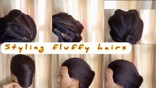 Styling Fluffy Hairs/Using Rubber Bands/Using Hair Pins