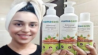 I Tried Mama Earth Almond Hair Oil, Shampoo Conditioner I Winter Hair Care #Dryfrizzydamagedhair