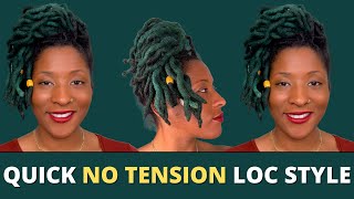 Quick Style For Long Locs | No Hair Pins Or Tension