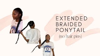 Extended Sleek Braided Ponytail (No Hair Pins)