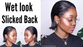 Wet Look On A Short Wig - Slicked Back - Flawlesshairstyle