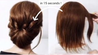 9 Bun Hairstyles For Short Hair! Topsy Tail Hair Bun! Hair Accessories Hairstyles☑️