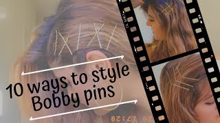 How To: Style Bobby Pins And Hair Pins In 10 Different Ways | Lifestyle With Bazla | Hair Tutorial