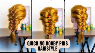 Quick Beautiful Hairstyle | No Bobby Pins | Bridesmaid / Hairstyle Party Hairstyle / Hairstyles