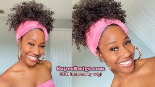 Superbwigs.Com 360 Lace Curly Sidepart Unit  (Perfect For The Summer Time)