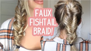 Easy Faux Fishtail Braid Without Any Hair Elastics!