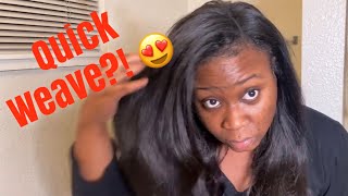 Watch Me Slay This Quick Weave | Minimum Leave Out | Relaxed Hair