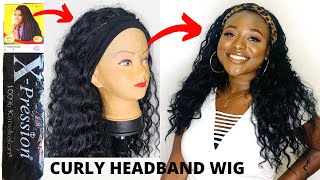 Diy || How To Make A Headband Wig From Expression Kanekalon Braiding Hair|| Curly Headband Wig|Curls