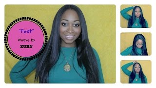 How To ☆ Sleek Straight Long Hair & Silk Base Closure Under $20 - First Weave By Zury ☆